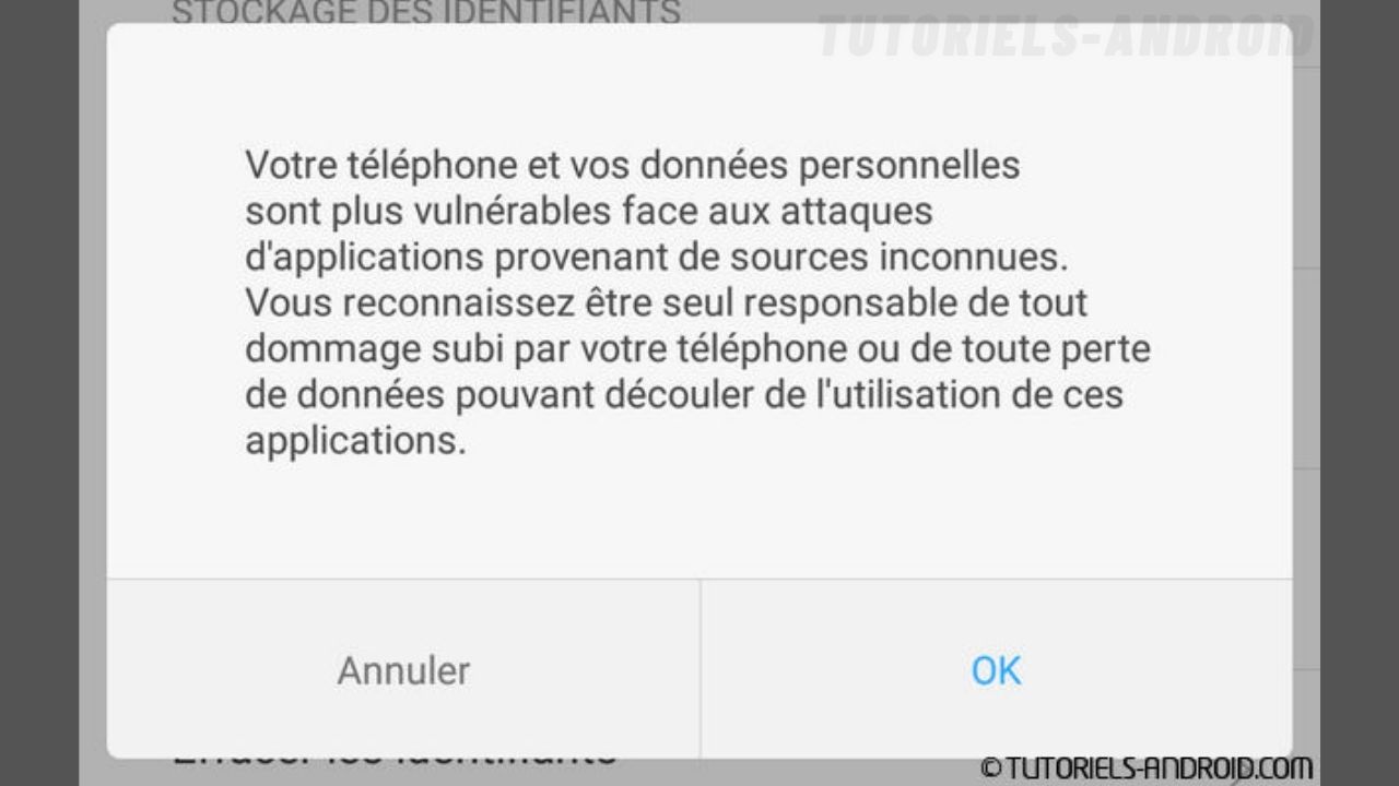 Avertissement Sources inconnues MIUI