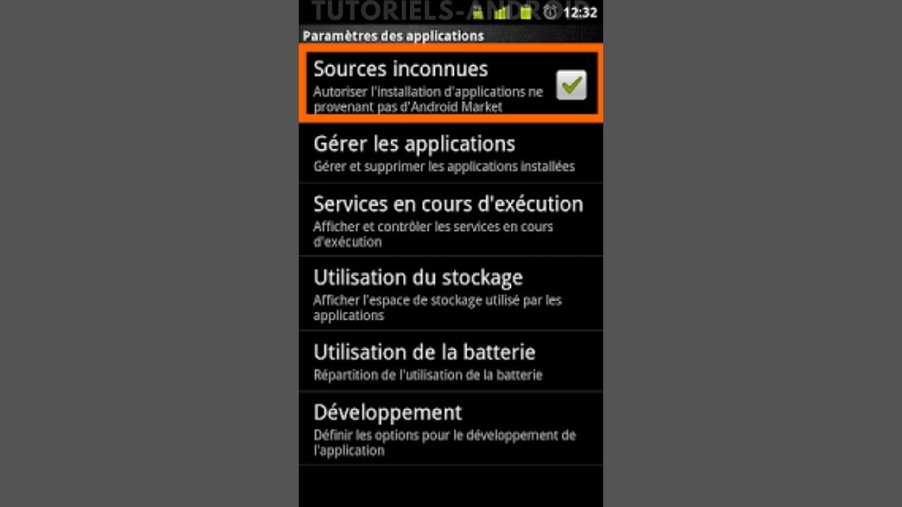 Case Sources inconnues Android Éclair/Froyo