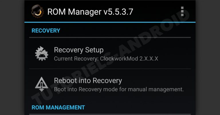 Image représentant : recovery setup rom manager