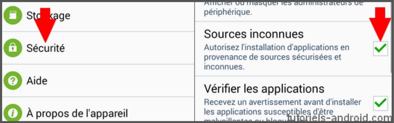 Activer sources inconnues sur Android ICS, JB et KK