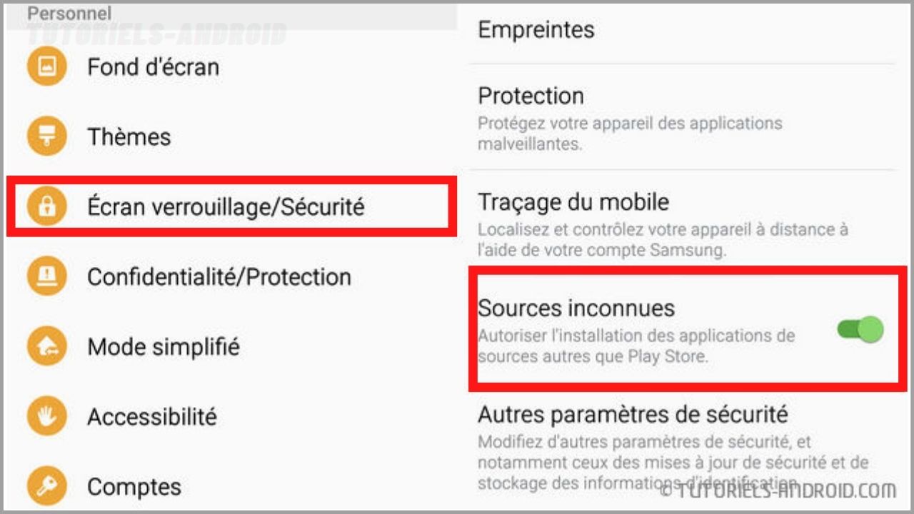 Sources inconnues Android 6 et Android 7