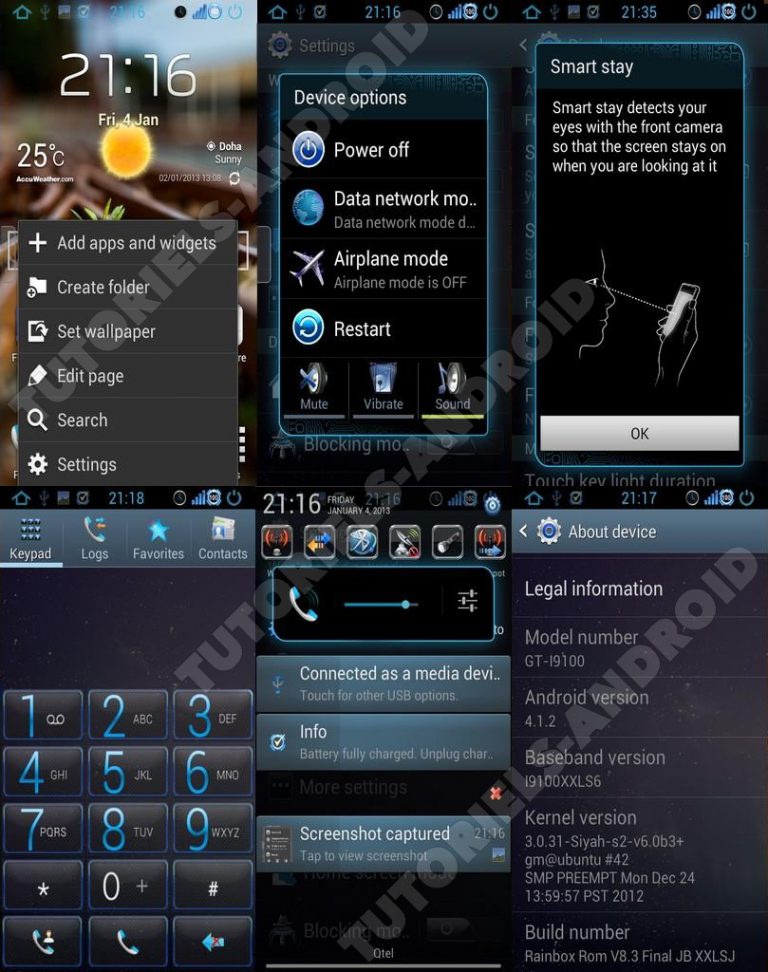 Installer la RainBoxROM v8.3 Android 4.1.2 sur GALAXY S2 10 Image représentant : captures ecran RainBoxRom galaxy s2