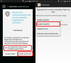 Image représentant : framaroot installer supersu