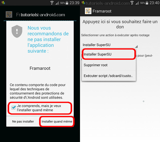 Rooter son téléphone ou tablette Android avec FramaRoot 1 Installer SuperSU Framaroot