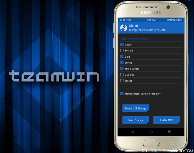 Installer le TWRP recovery sur son GALAXY S6 11 Image représentant : twrp galaxy s6
