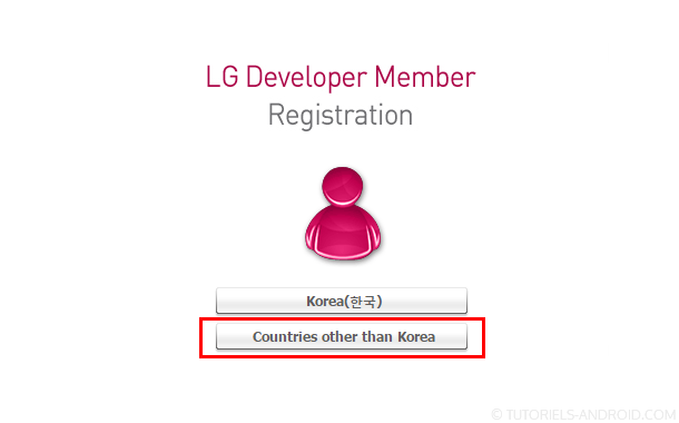 Créer compte LG developper