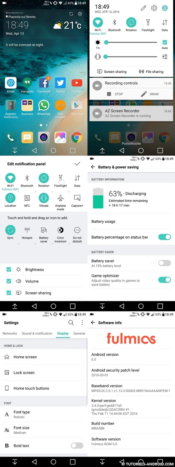 Captures d'écran : Fulmics ROM pour LG G3