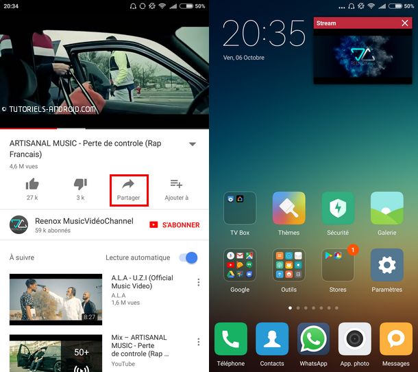 Mes solutions pour écouter YouTube en tâche de fond sans interruption 4 Stream : play floating Youtube