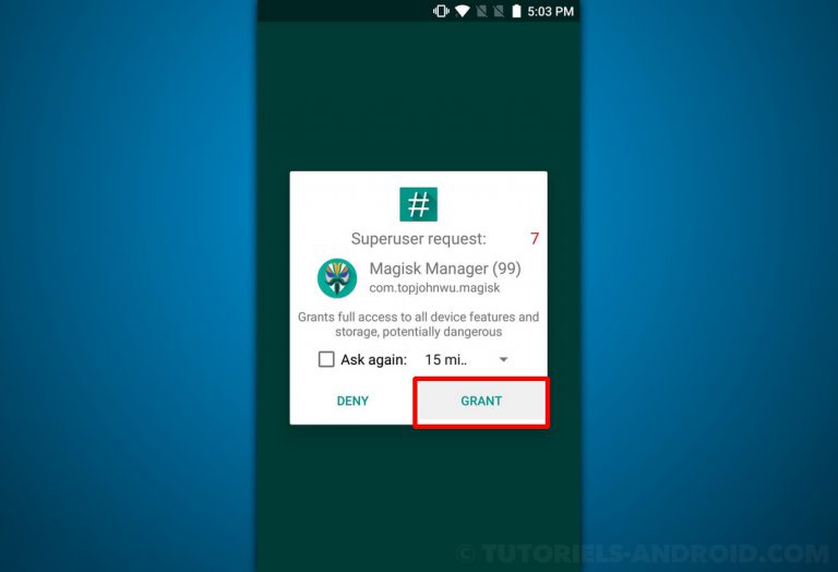 Image représentant : magisk android autoriser root