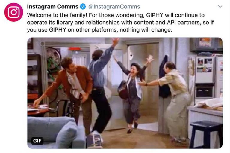 Facebook rachète GIPHY, les GIFs seront désormais intégrés dans Instagram 1 Image représentant : facebook achete giphy 400 md