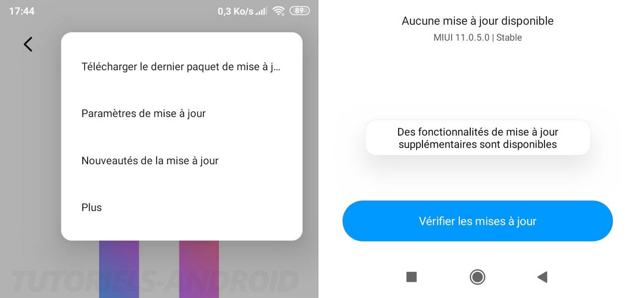 Activer mises à jour supplémentaires XIAOMI
