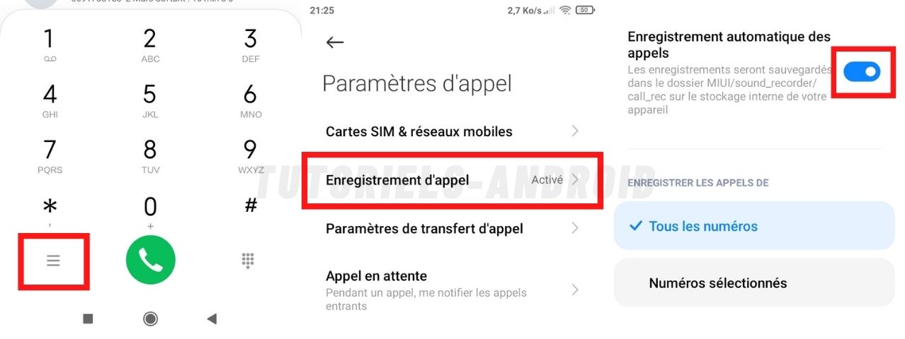 Activer ou désactiver l'enregistrement automatique des appels sur Xiaomi 2 Enregistrement des appels sur Xiaomi