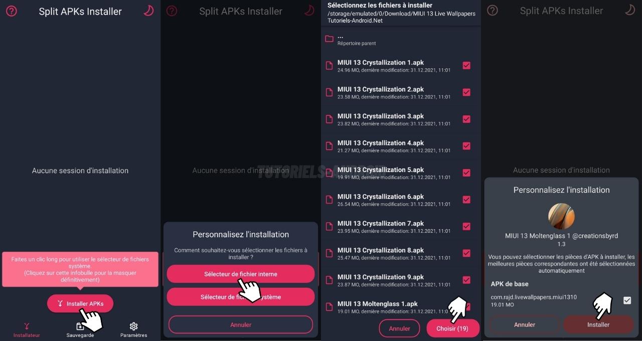 Télécharger et installer les fonds d'écran animés MIUI 13 sur son Android 3 Installer fonds d'écran animés MIUI 13 APK avec SAI