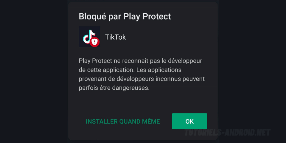 TikTok MOD APK, profiter de TikTok sans pubs, sans inscription, etc. 3 Installer MOD Tiktok APK - Play Protect