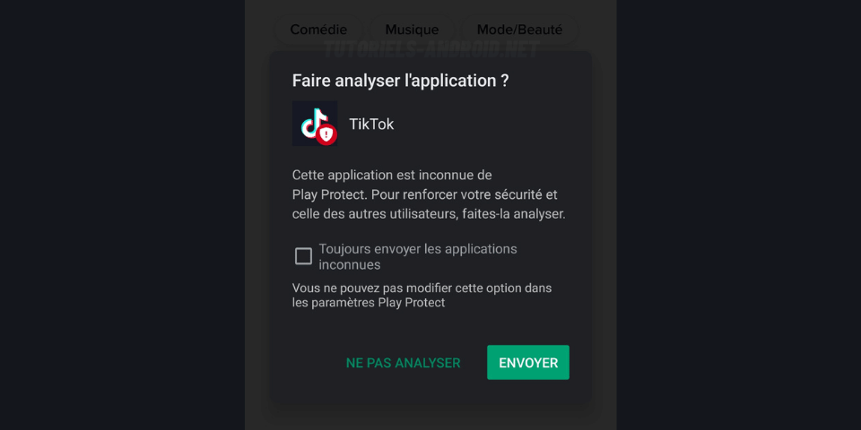 TikTok MOD APK, profiter de TikTok sans pubs, sans inscription, etc. 4 Avertissement Play Protect - TikTok Mod APK