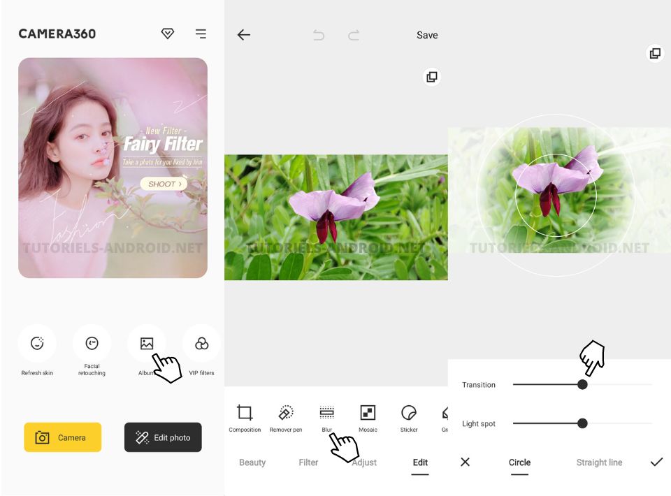 05 applications Tilt-Shift pour prendre d'incroyables photos miniatures sur Android 5 Appliquer filtre Tilt-Shift avec Camera 360