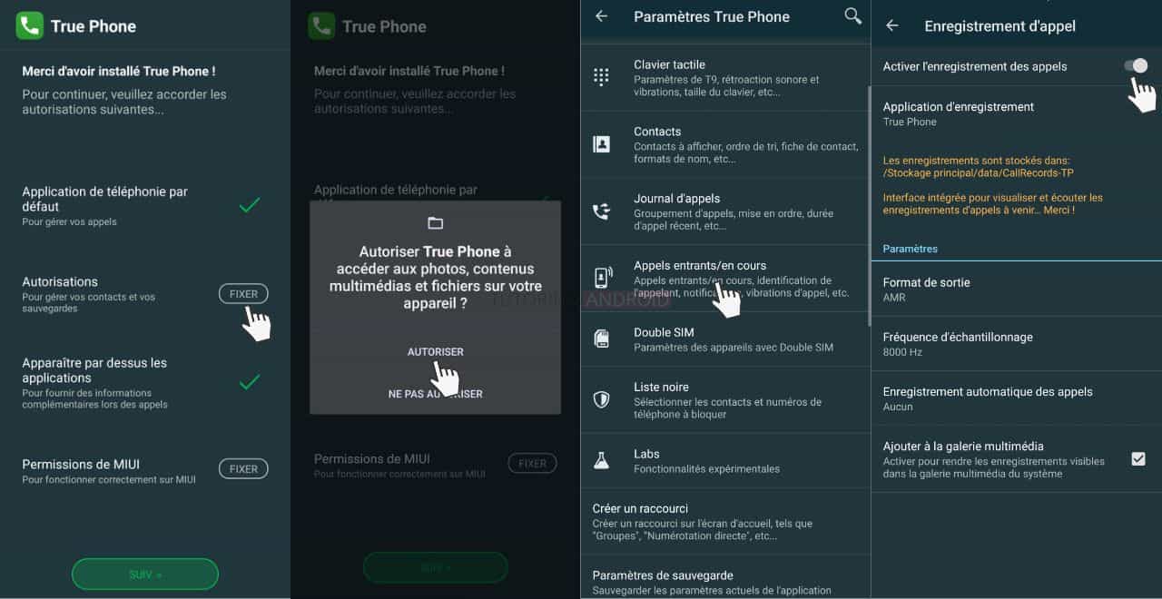 Activer l'enregistreur d'appel sur Xiaomi, Samsung, etc. 2 Configurer True Phone Caller sur Android