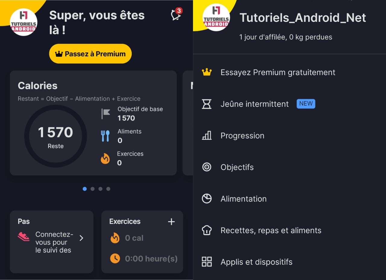 Application Android : MyFitnessPal Santé et Bien-être