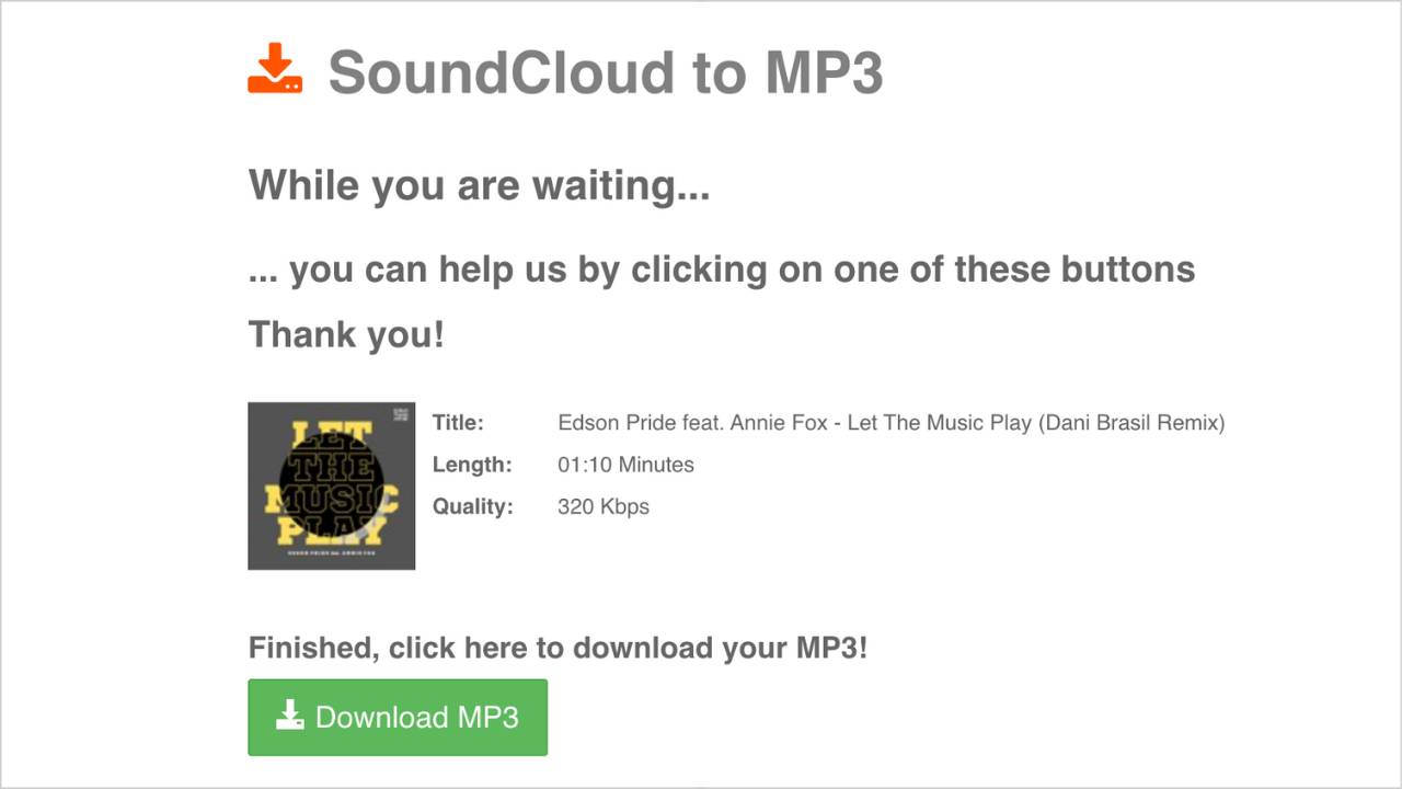 SoundCloud to MP3 converter