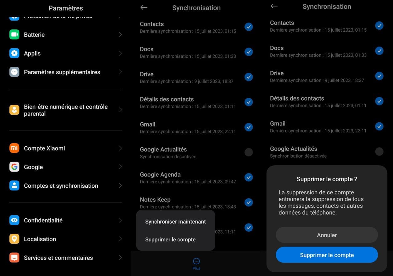 Hard reset d'un Xiaomi sous MIUI 14 (Mi, Redmi et Poco) 2 Supprimer le compte Google de son Xiaomi, Redmi et Poco