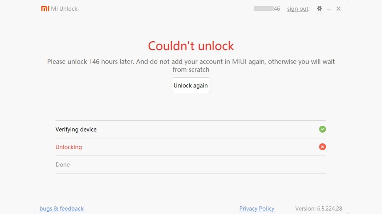 Déverrouillage bootloader Redmi Note 13 Pro 5G échoué