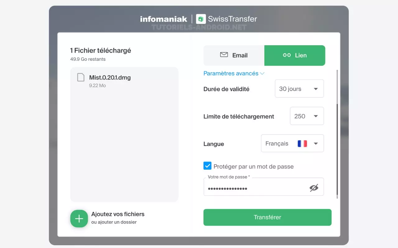 Les meilleures solutions pour envoyer de gros fichiers à vos proches 2 Envoyer des fichiers avec SwissTransfer