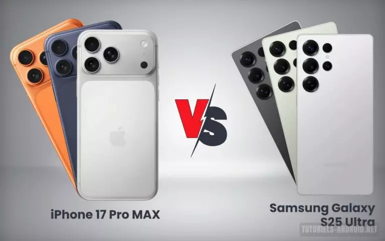 iPhone 17 Pro Max et Galaxy S25 Ultra : quelle différence ? 8 Comparaison iPhone 17 Pro Max vs Samsung Galaxy S25 Ultra, design et coloris des deux smartphones côte à côte