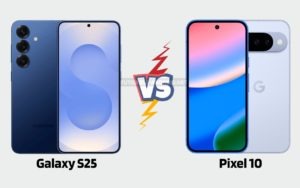 Image montrant le Galaxy S25 contre le Pixel 10