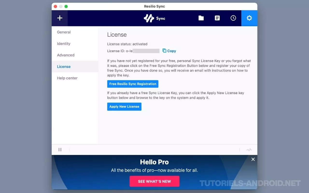 Les meilleures solutions pour envoyer de gros fichiers à vos proches 7 Licence activée pour Resilio Sync